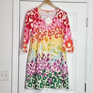 Be Boho Multicolor Leopard Patterned Dress Size Small